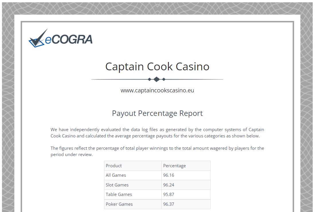 captain cook casino security